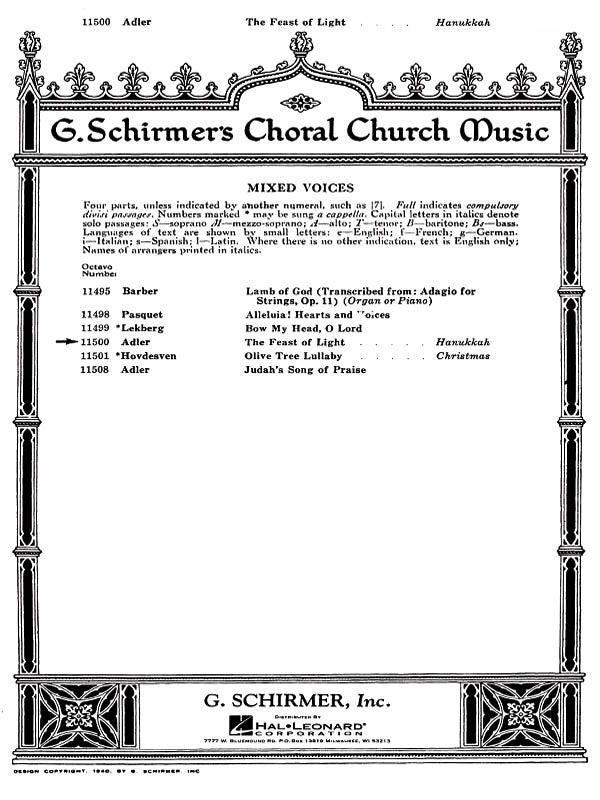 Adler: The Feast of Light