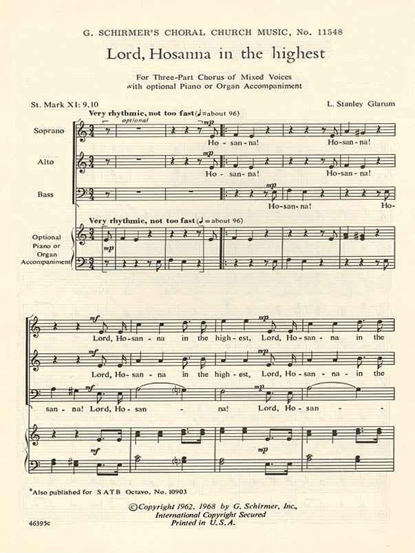 Glarum: Lord Hosanna in the Highest