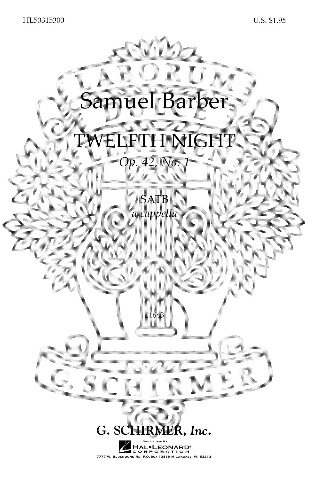 Barber: Twelfth Night - Op. 42, No. 1