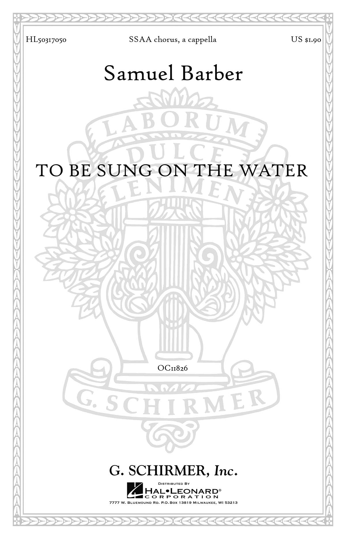 Barber: To Be Sung on the Water, Op. 42, No. 2