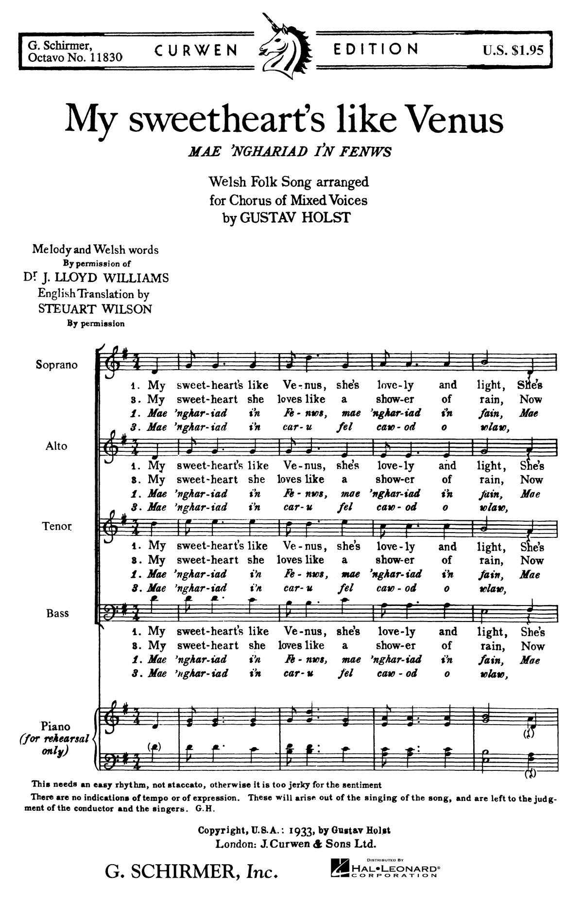 Traditional: My Sweetheart's Like Venus ('Mae 'nghariad)
