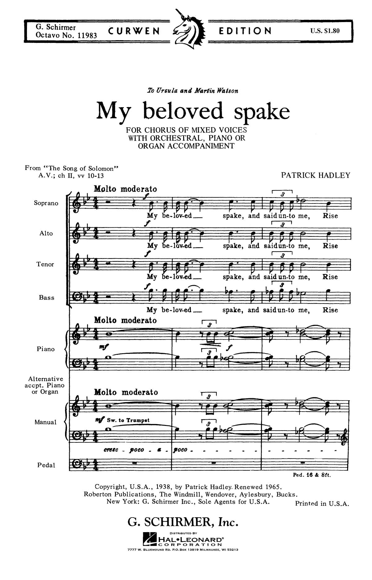 Hadley: My Beloved Spake (from The Song of Solomon)