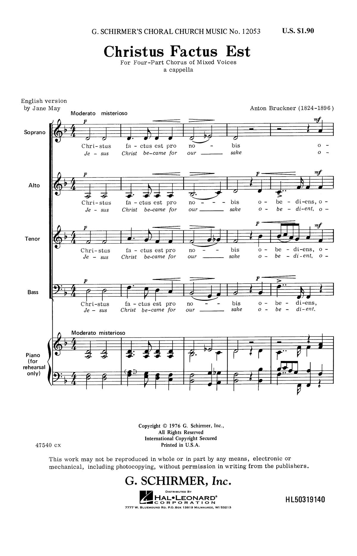 Bruch: Christus Factus Est