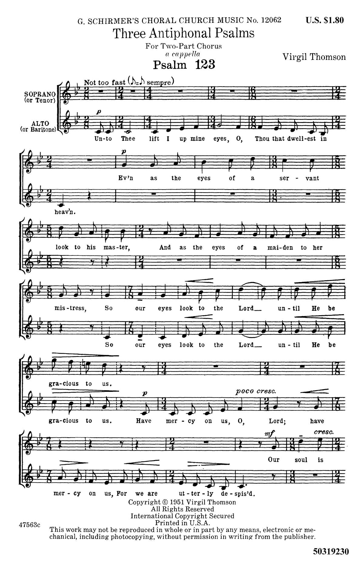 Epstein: 3 Antiphonal Psalms (Psalms 123, 133, 136)