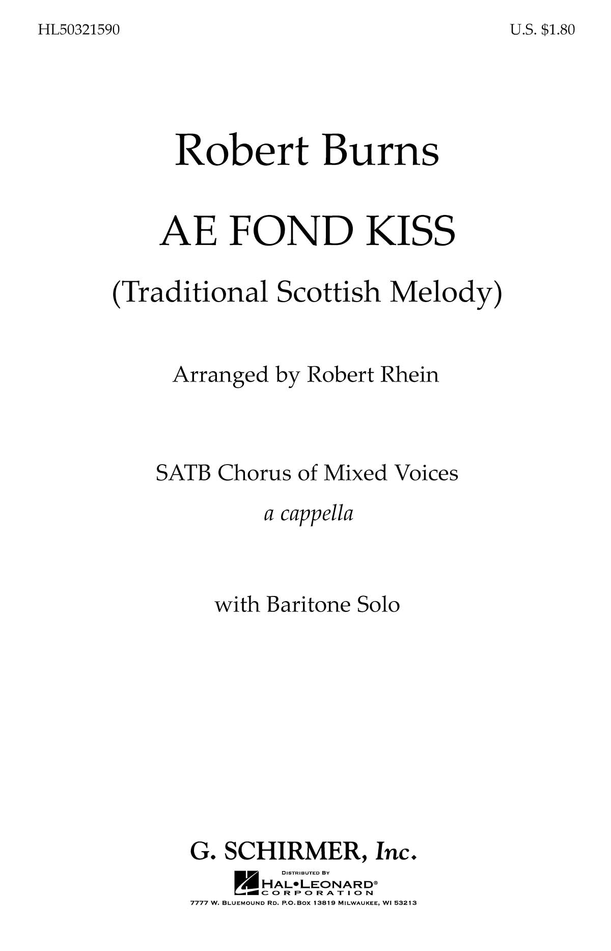 Traditional: Ae Fond Kiss