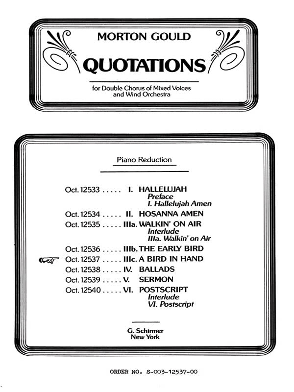 Gould: Bird In Hand From Quotations With Orchestra