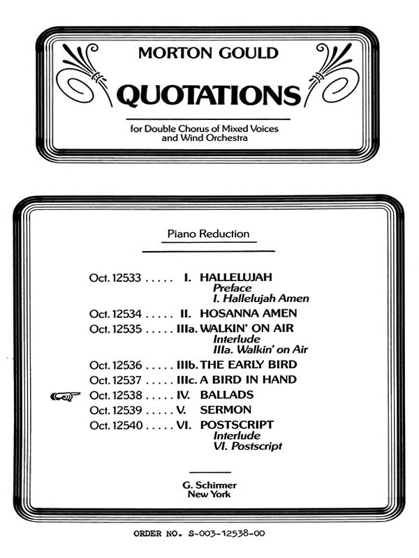 Gould: Ballads From Quotations