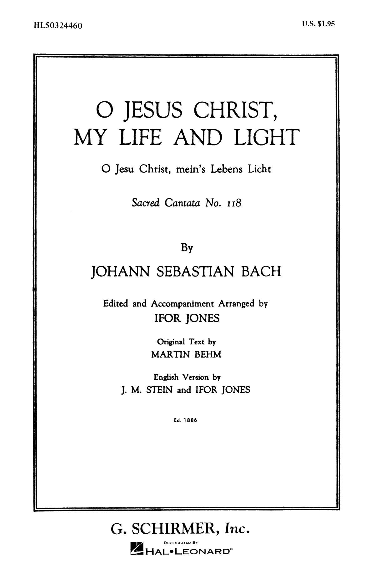 Bach: Cantata No. 118: O Jesu Christ, mein Lebens Licht