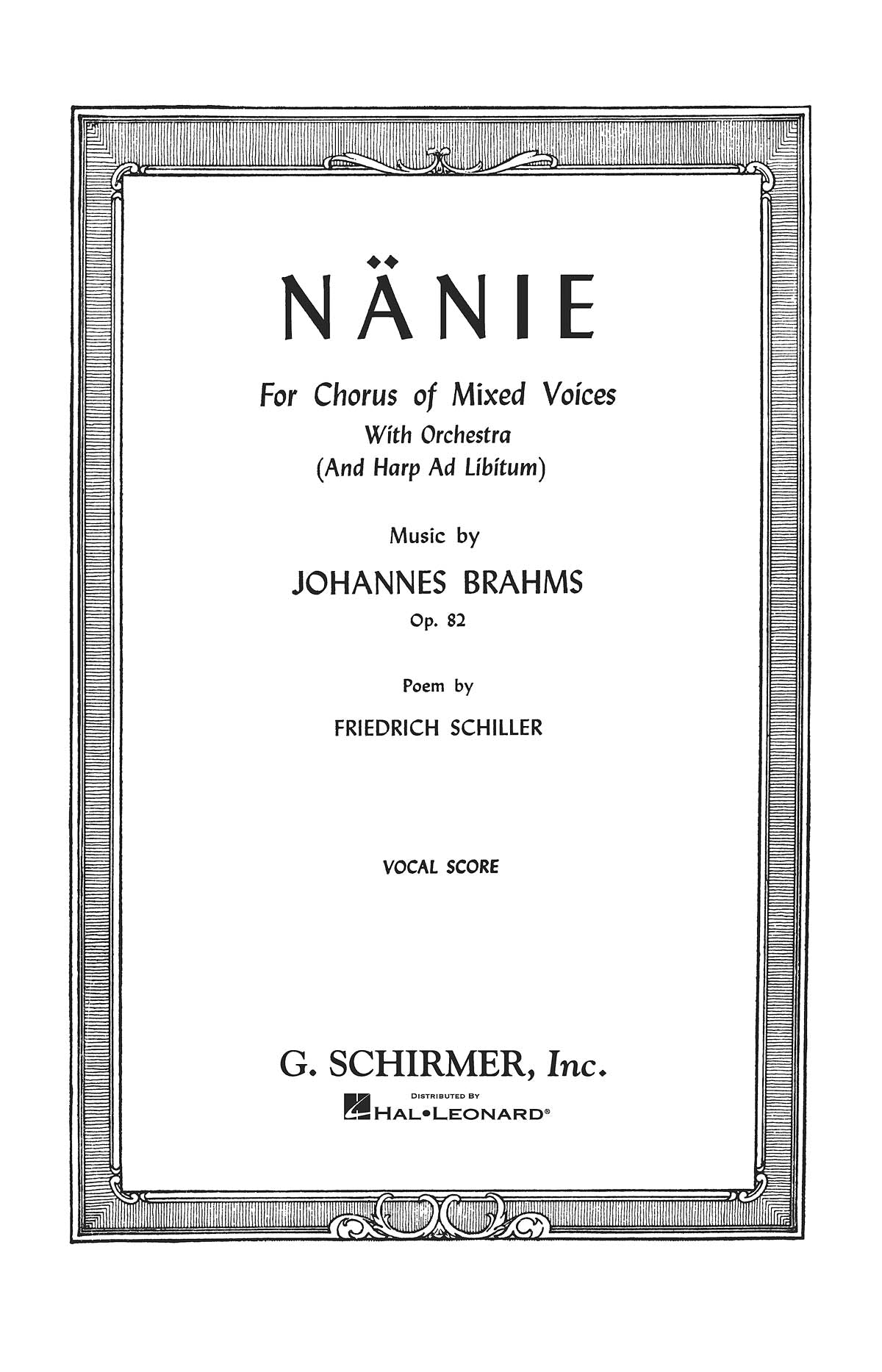 Brahms: N?nie, Op. 82