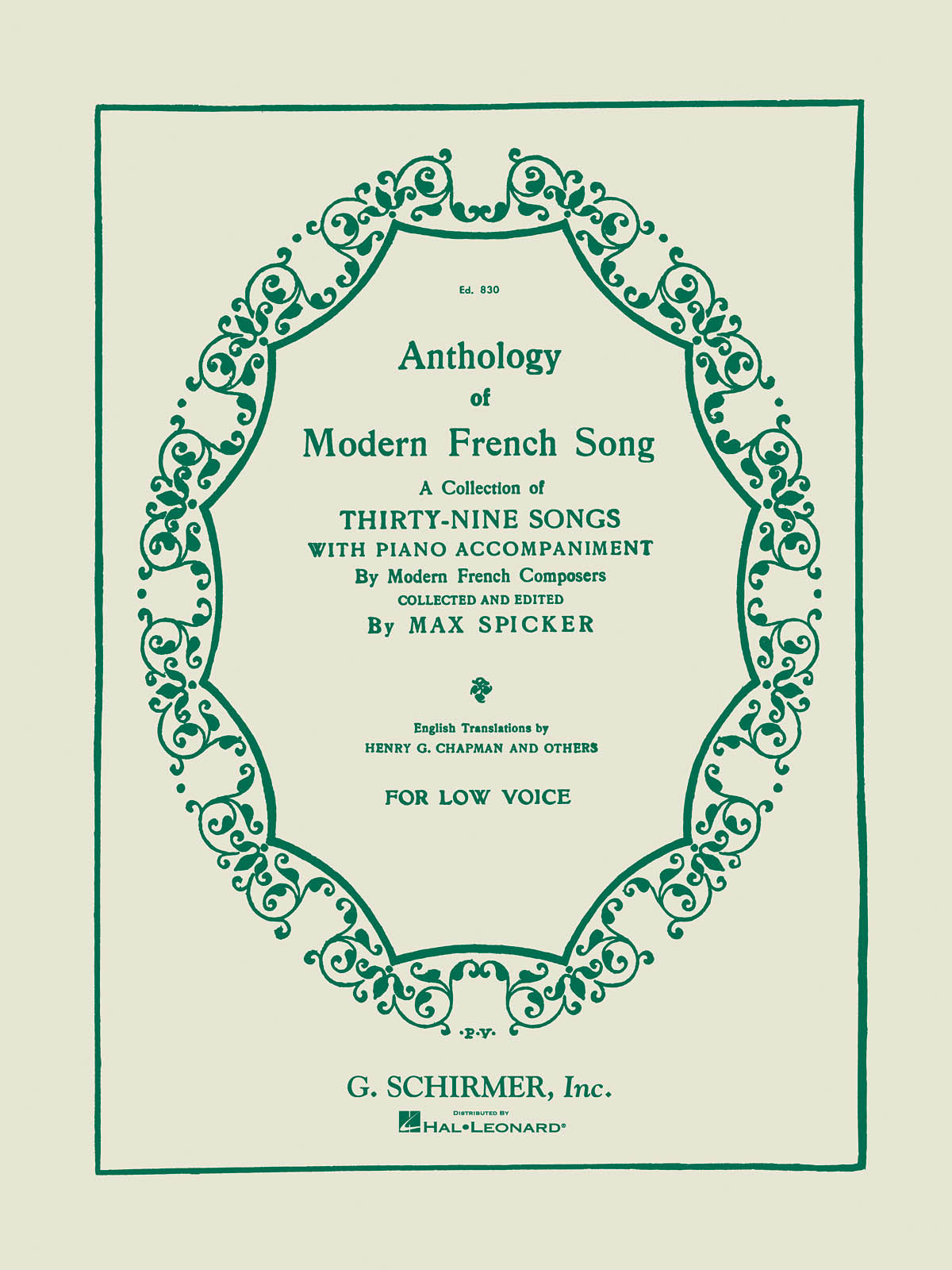 Anthology of Modern French Song (39 Songs)