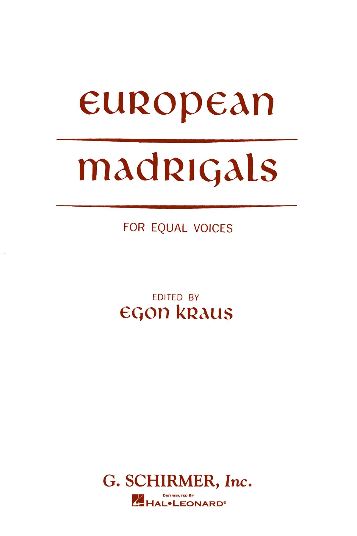 European Madrigals Equal Voices