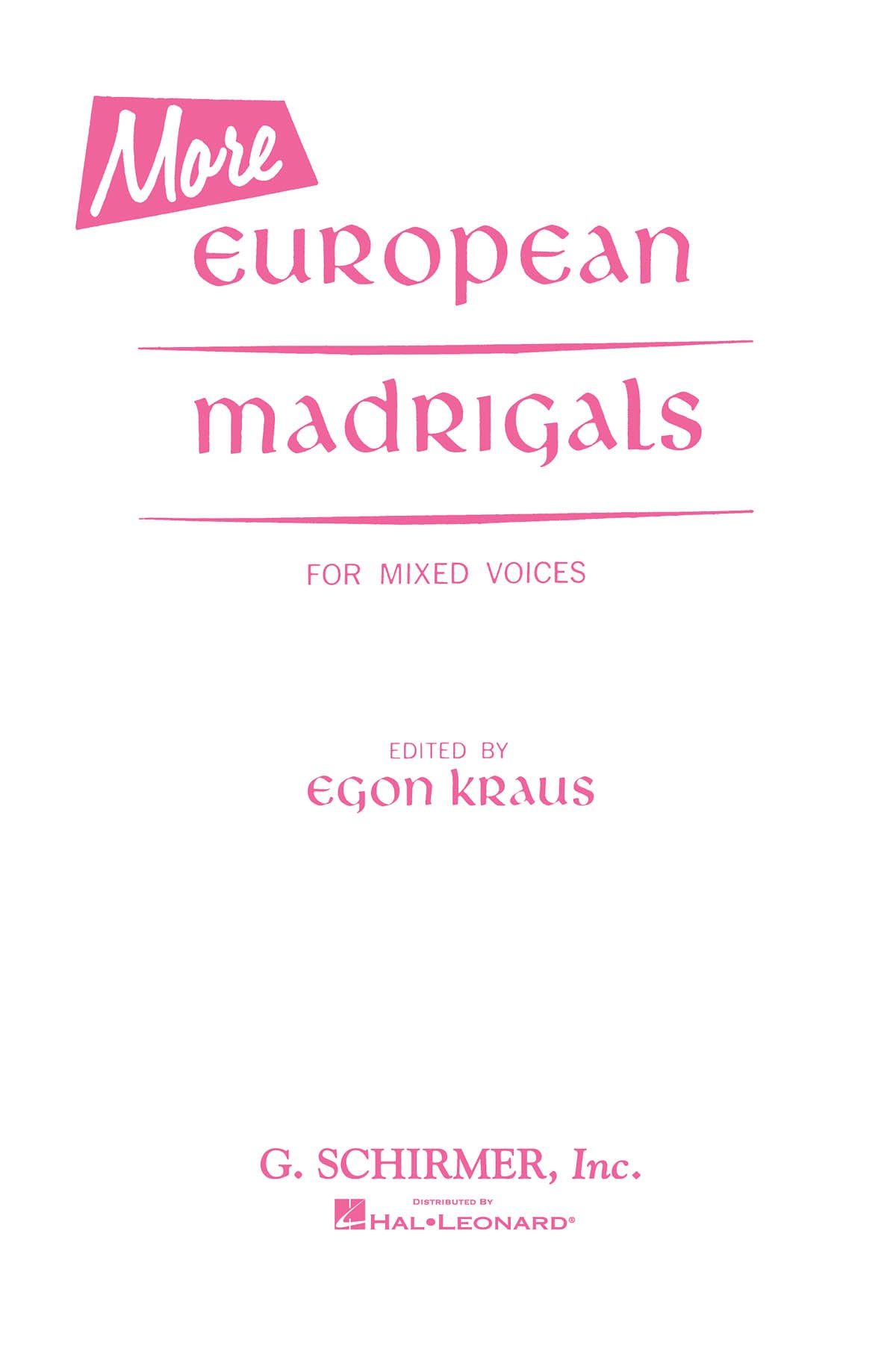 More European Madrigals