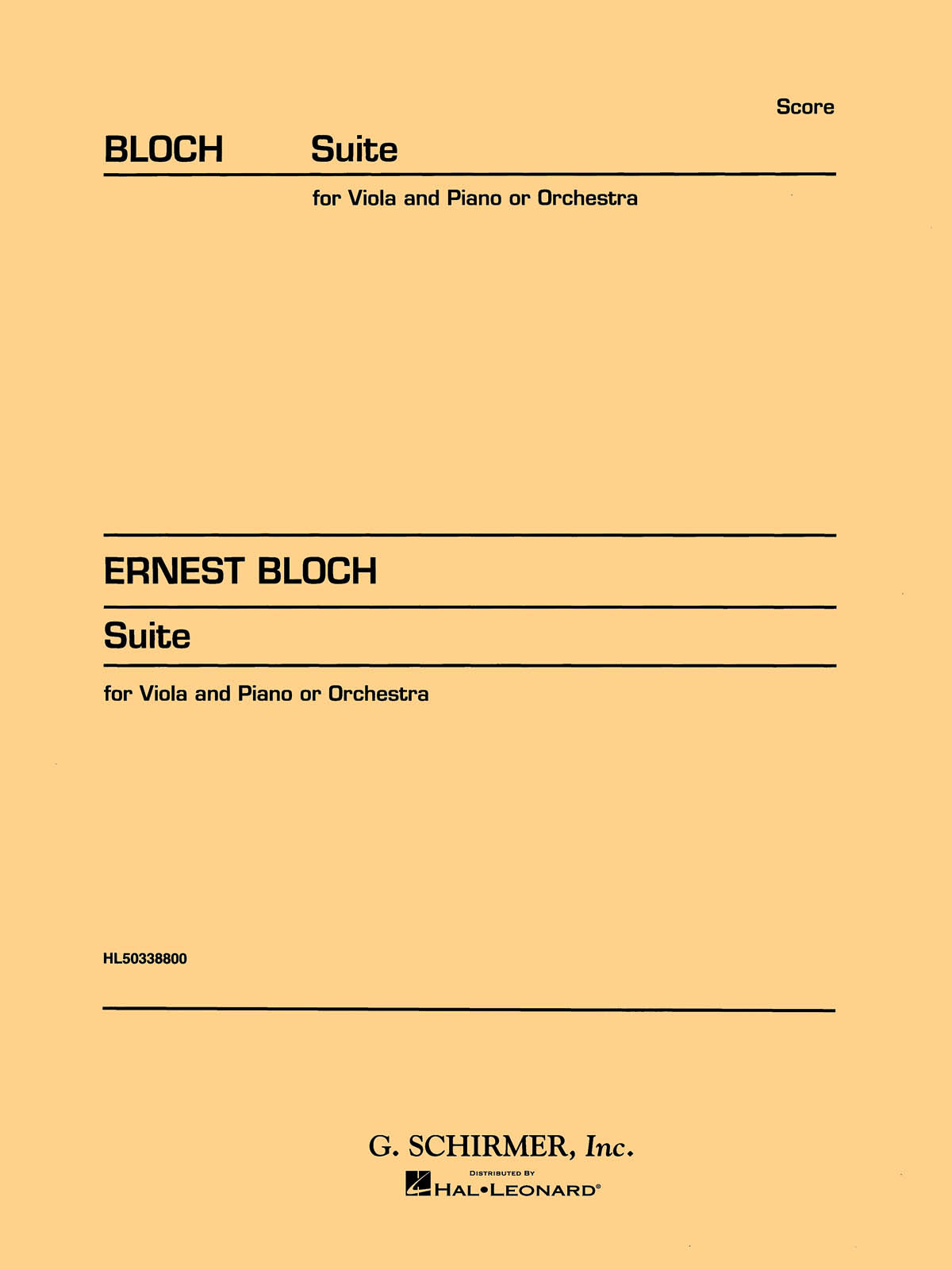Bloch: Suite for Viola (or Cello) and Orchestra