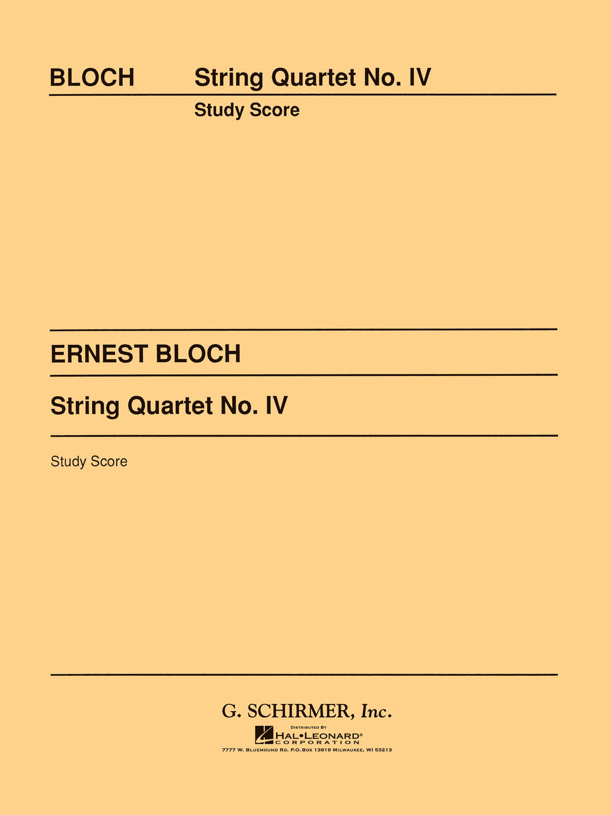 Bloch: String Quartet No. 4