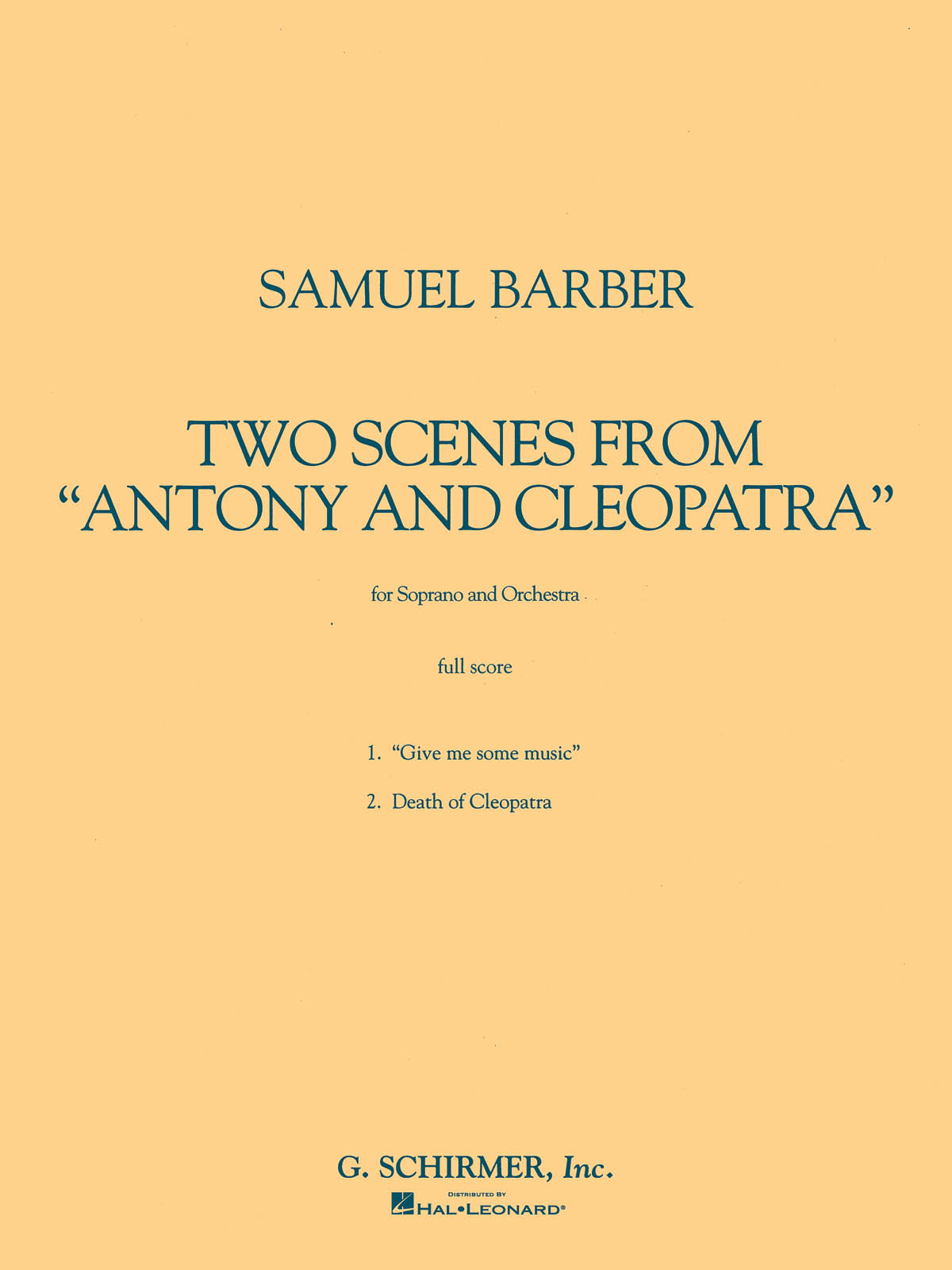 Barber: Two Scenes from Antony and Cleopatra