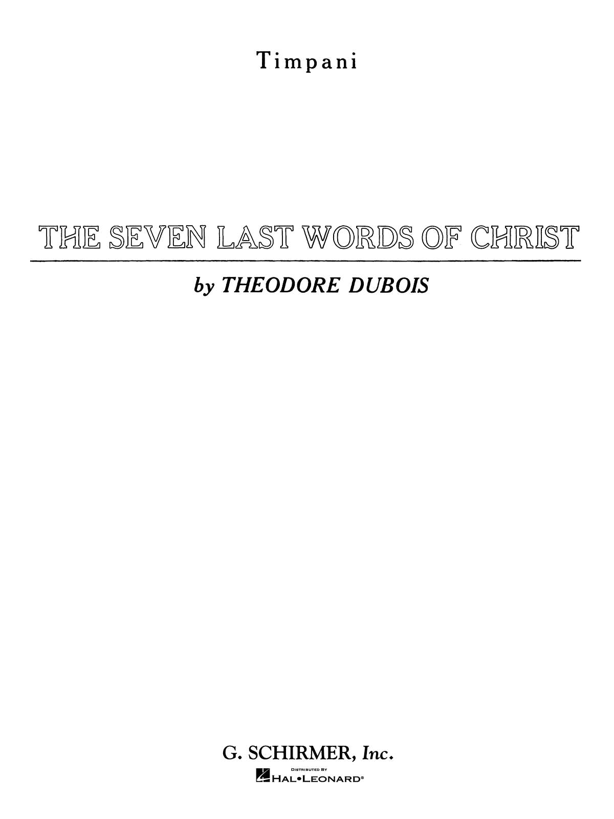 Dubois: Seven Last Words of Christ