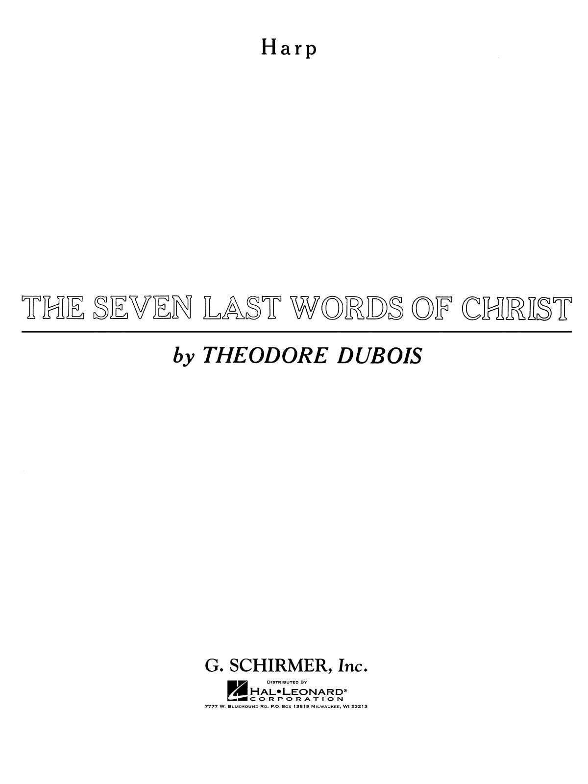 Dubois: Seven Last Words of Christ
