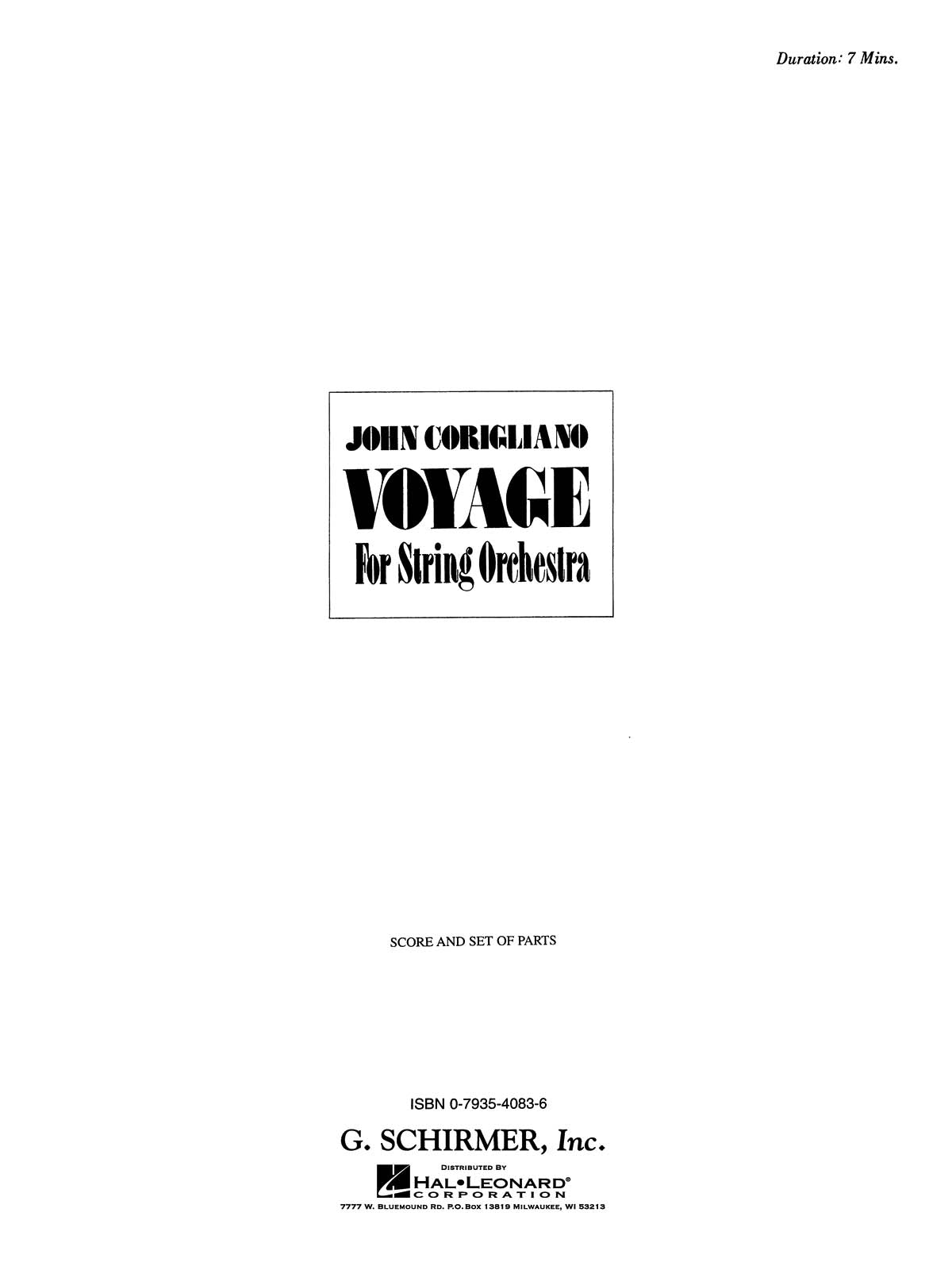 Corigliano: Voyage