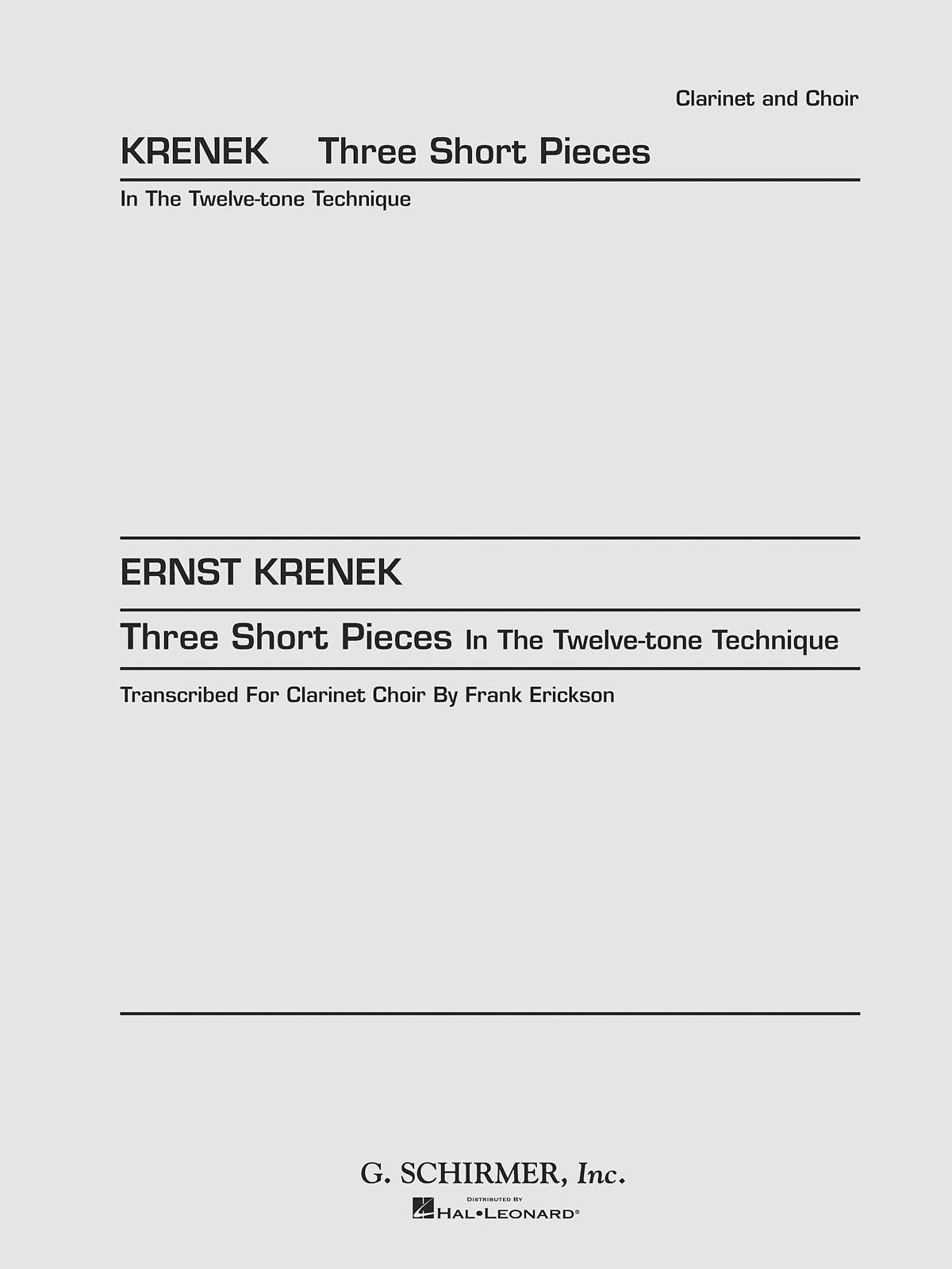 Krenek: 3 Short Pieces in Twelve-Tone Techniques