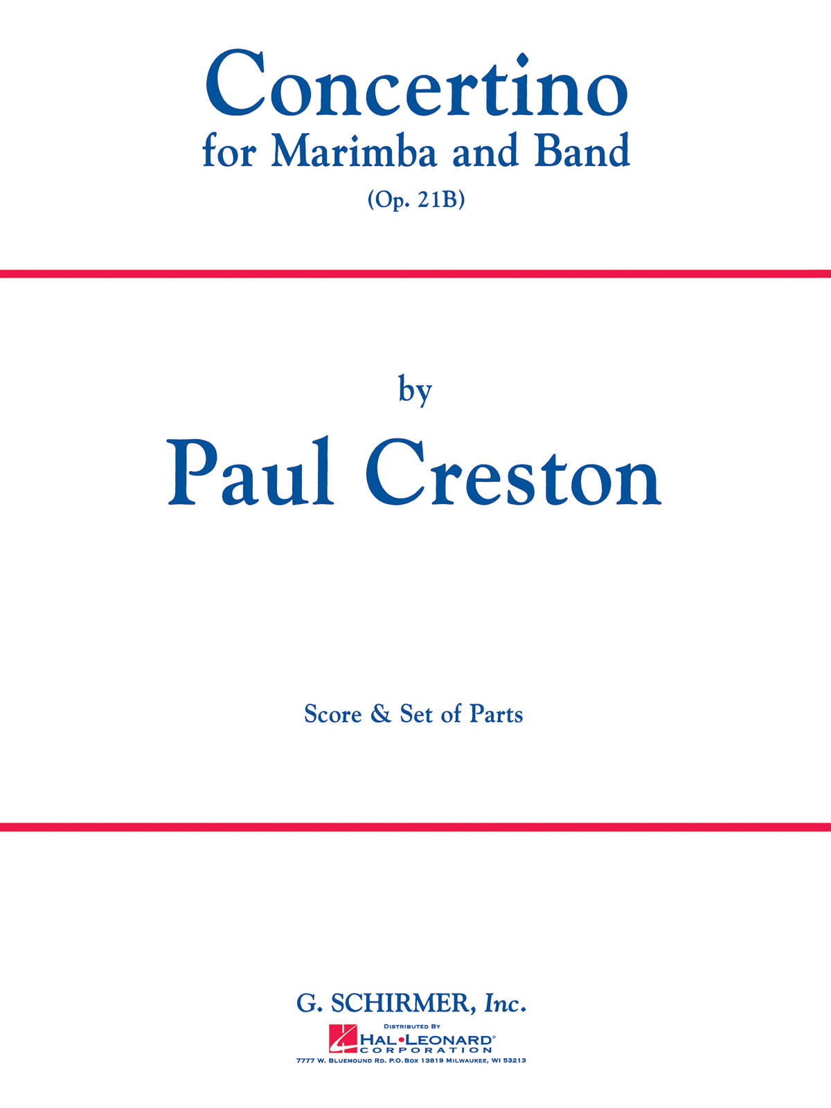 Creston: Concertino for Marimba and Band, Op. 21b
