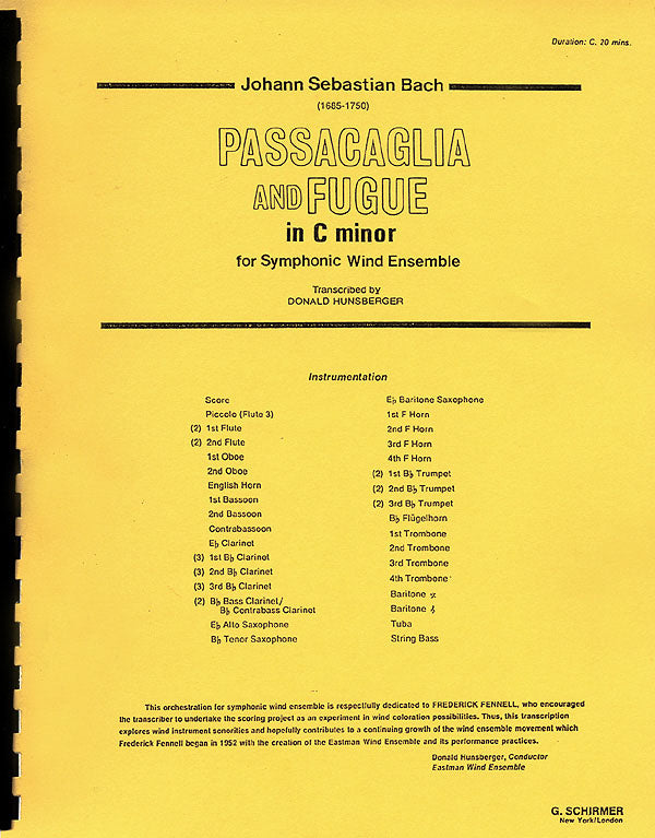 Bach: Passacaglia and Fugue in C Minor