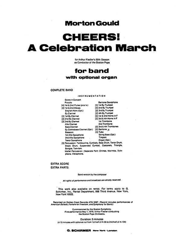 Gould: Cheers! A Celebration March