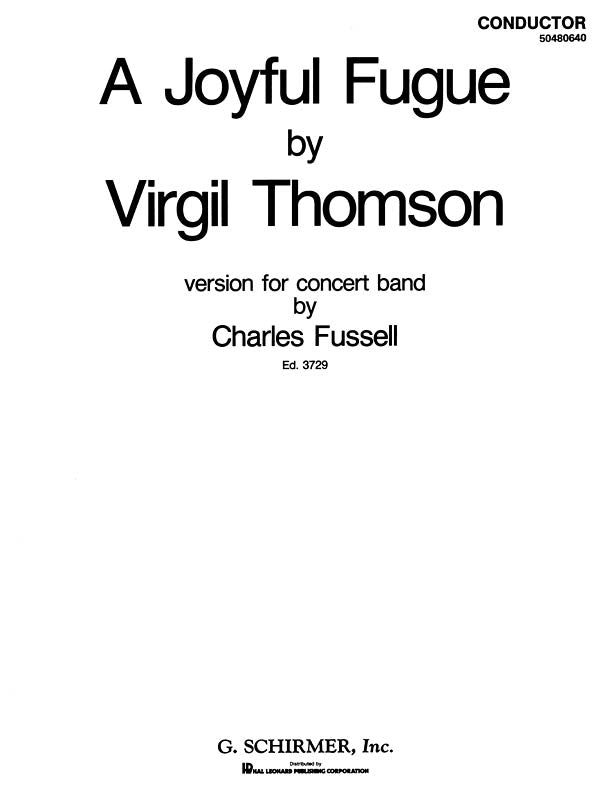 Epstein: A Joyful Fugue Con Band Score