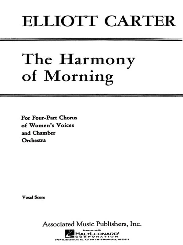 Carter: The Harmony Of Morning