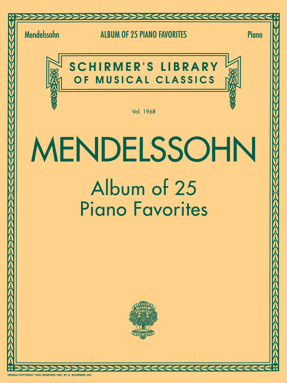 Bartholdy: Album Of 25 Piano Favourites