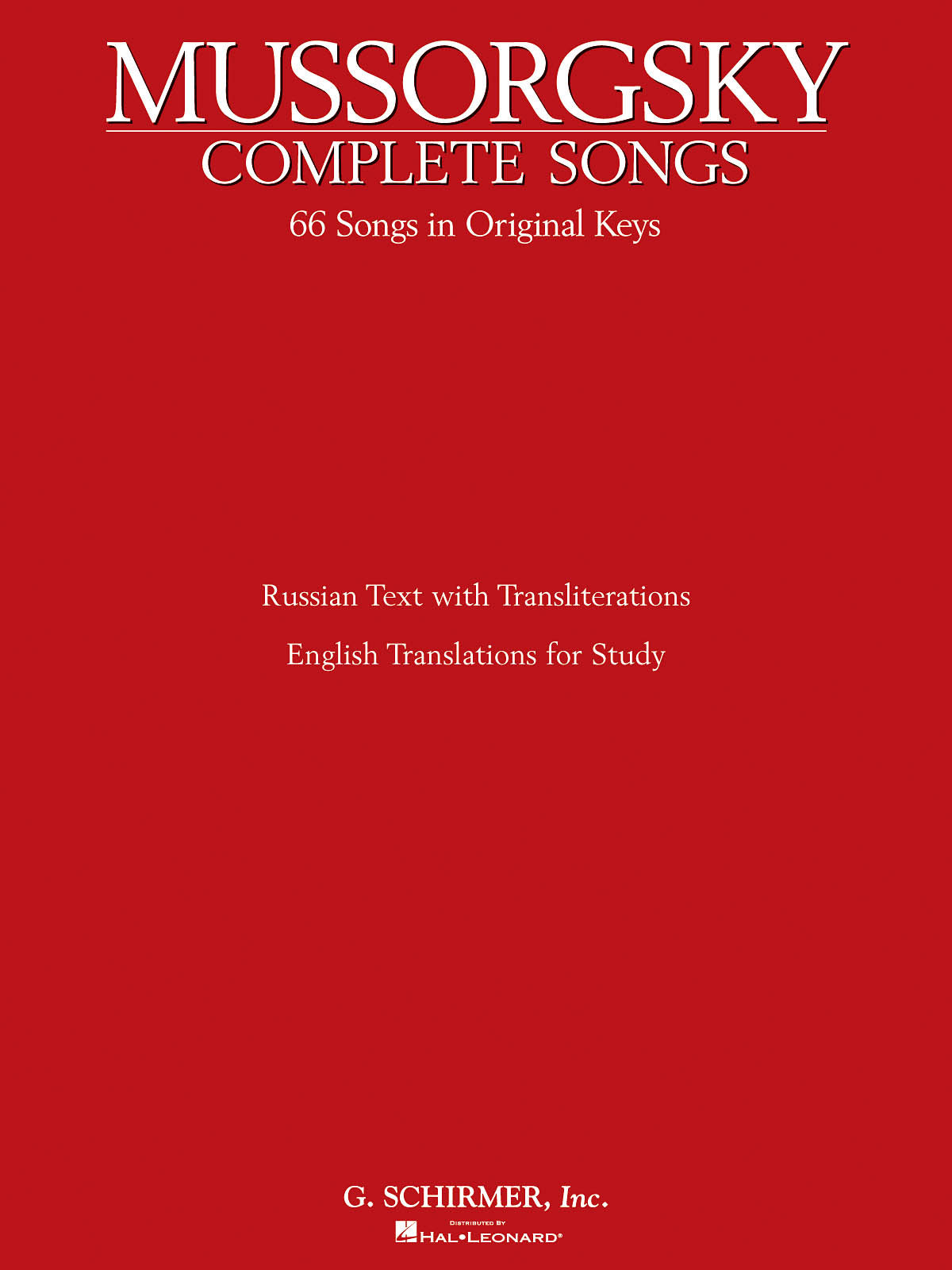 Mussorgsky: Complete Songs in Original Keys