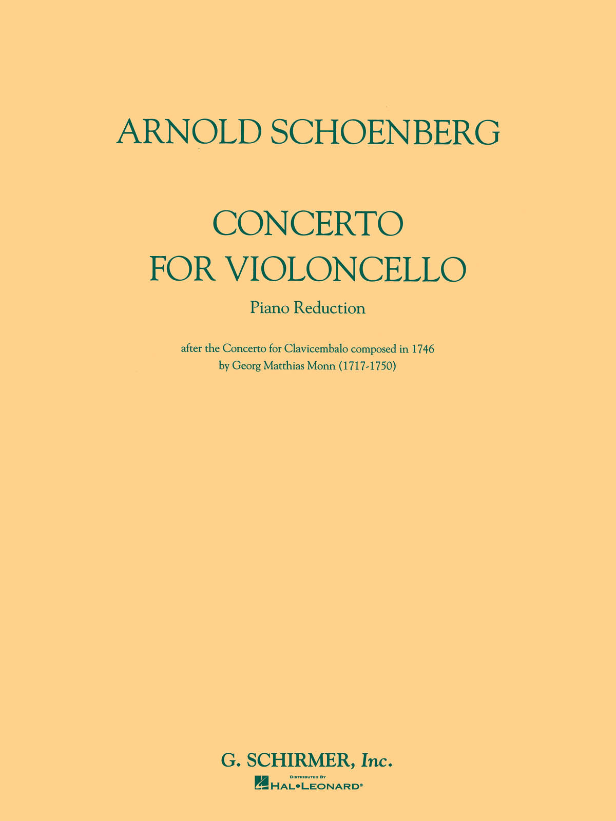 Schönberg: Concerto for Violoncello and Orchestra