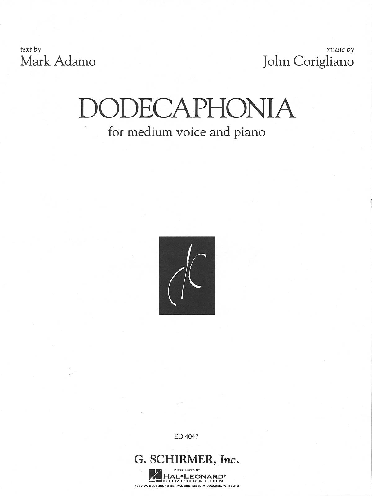 Corigliano: Dodecaphonia