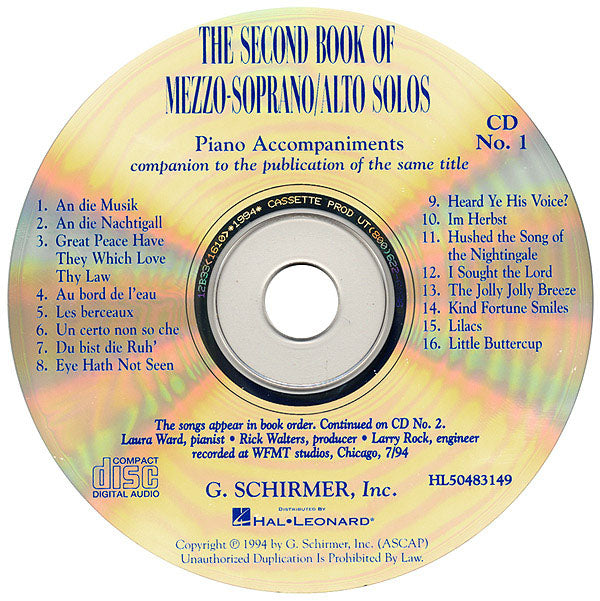 The Second Book of Mezzo-Soprano/Alto Solos