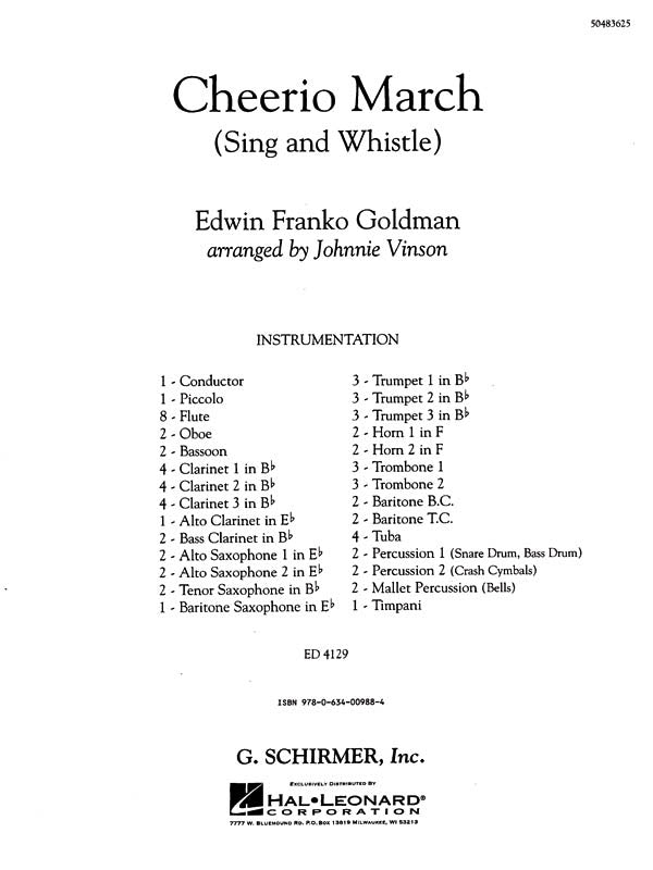 Goldman: Cheerio March (Sing and Whistle)