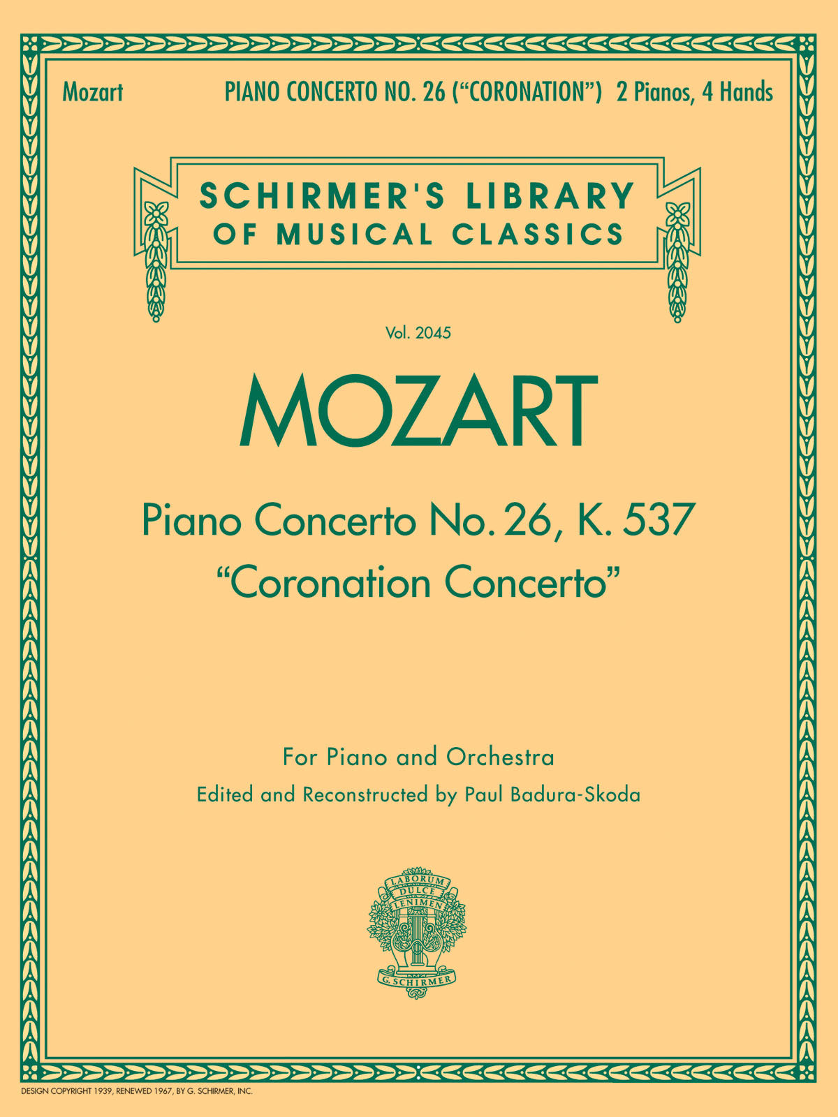 Mozart: Piano Concerto No.26 In D 'Coronation' K.537