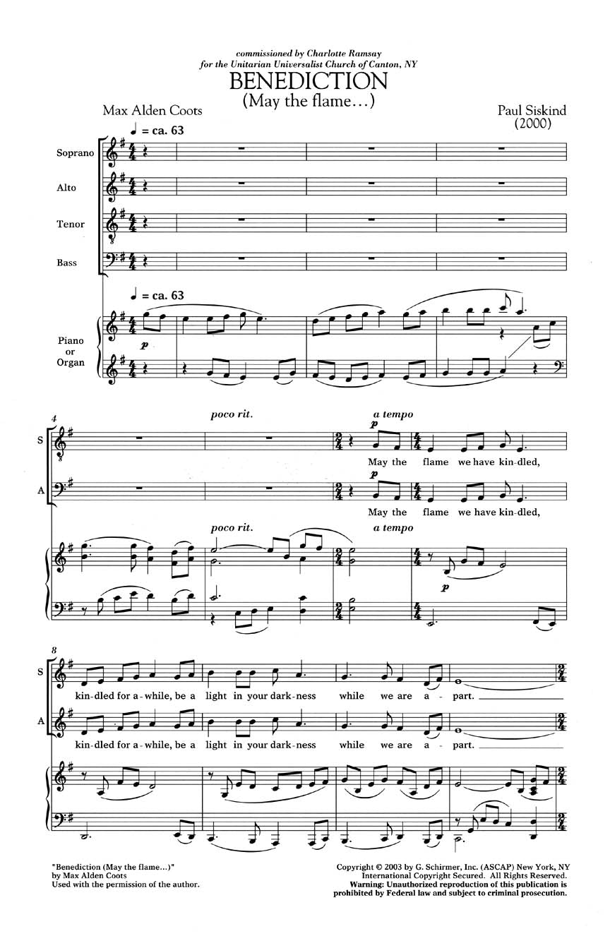 Siskind: Benediction (May the Flame...)