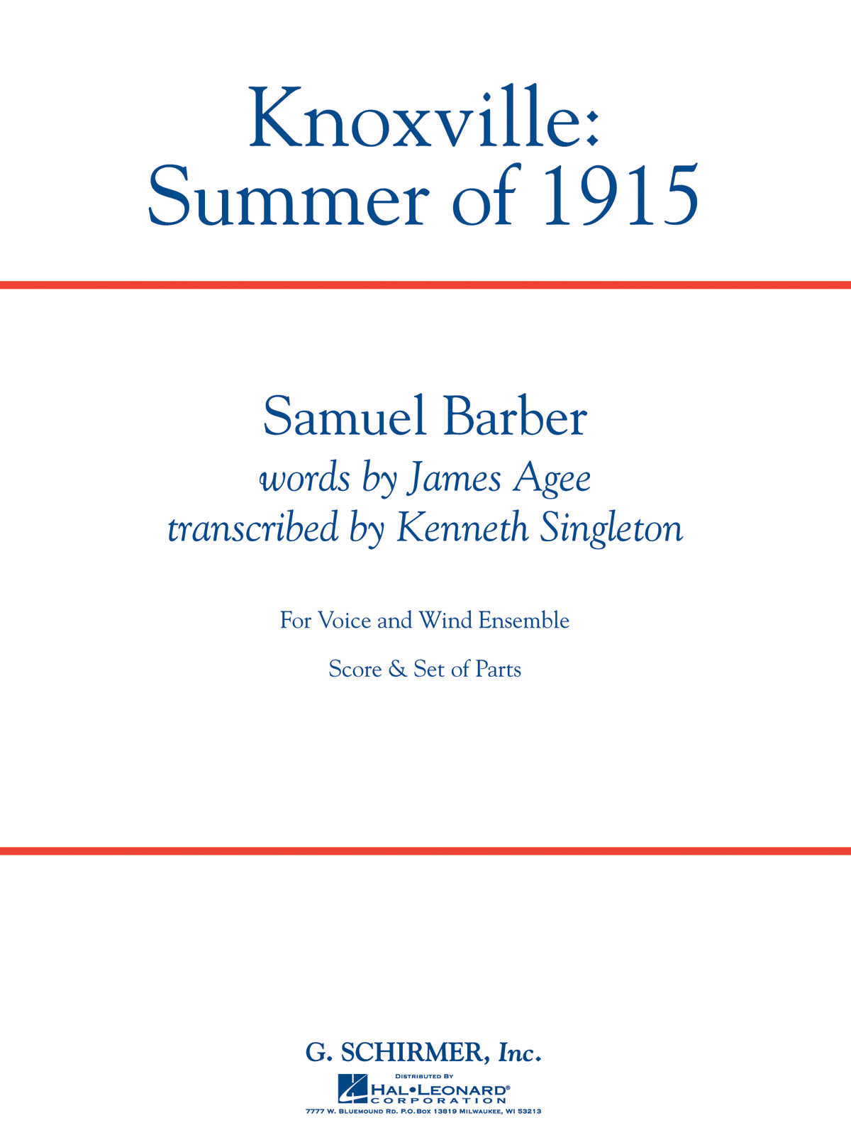 Barber: Knoxville: Summer of 1915