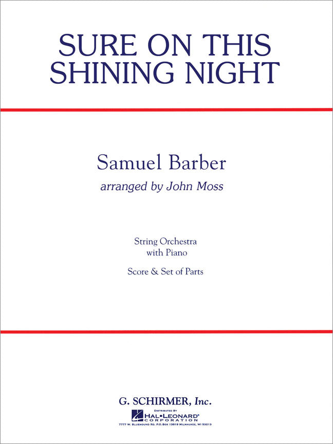 Sure On This Shining Night - Score Only