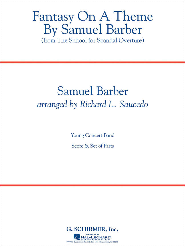 Barber: Fantasy On A Theme By Samuel Barber (full Score)