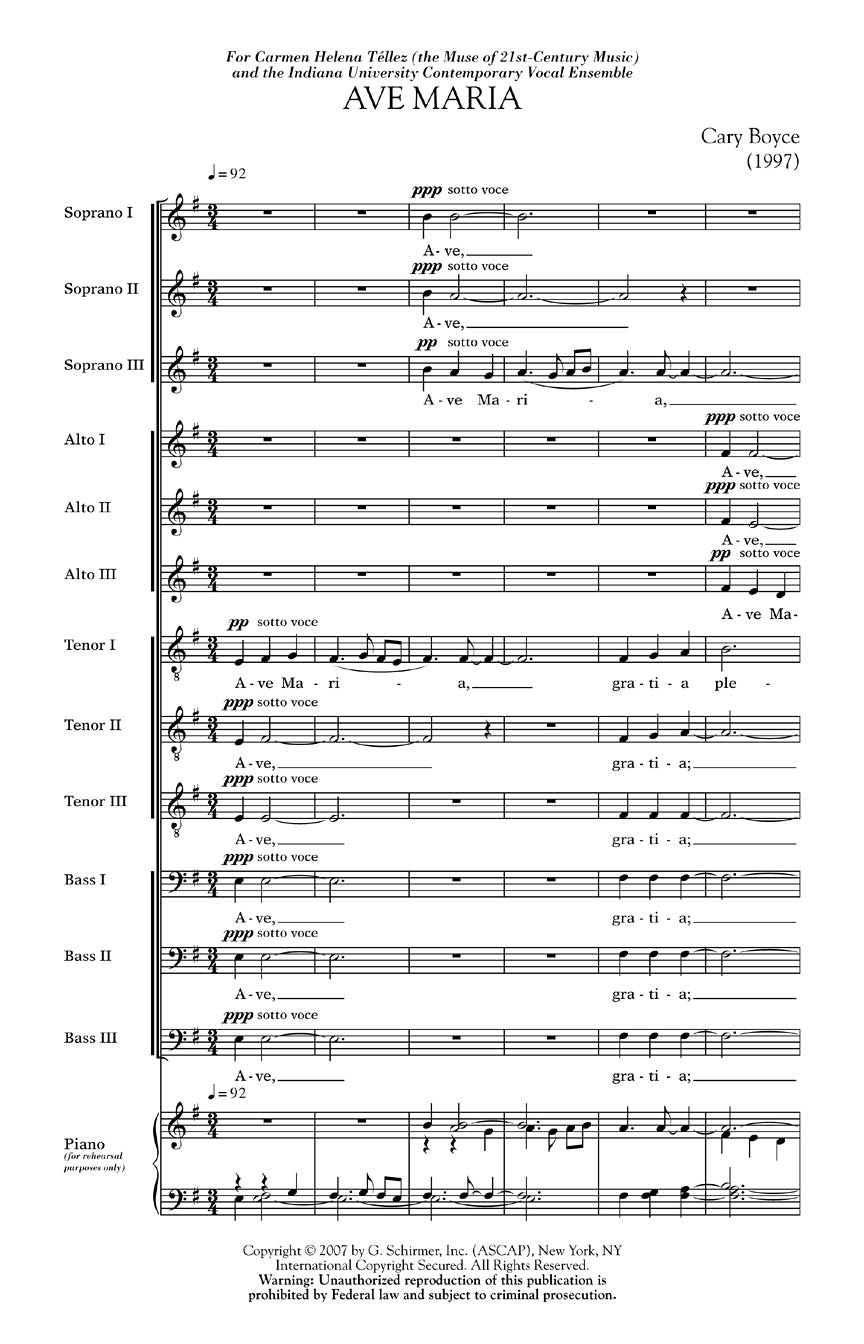 Boyce: Ave Maria