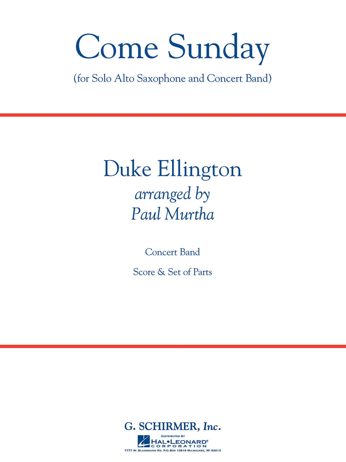 Ellington: Come Sunday (Alto Sax feature)