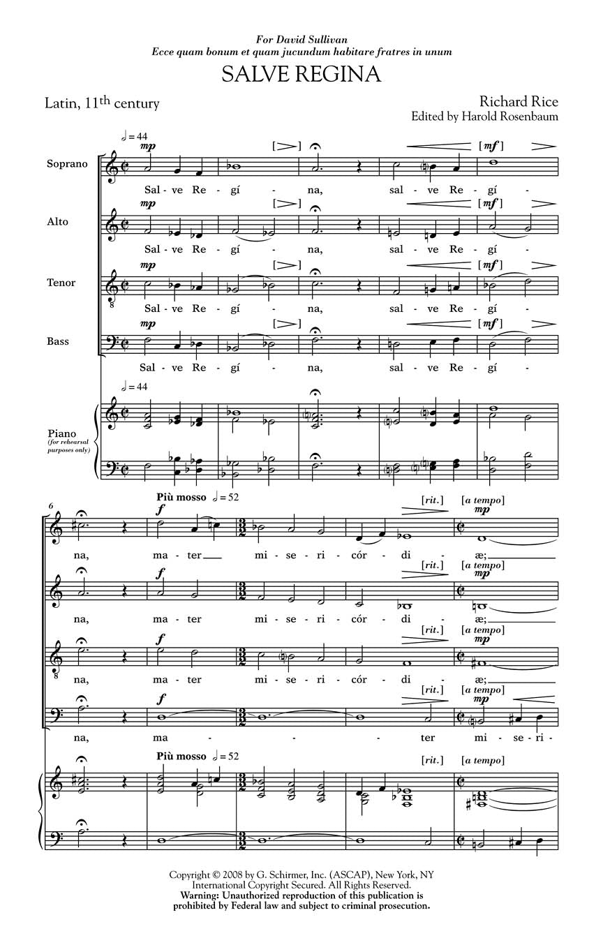 Rice: Salve Regina