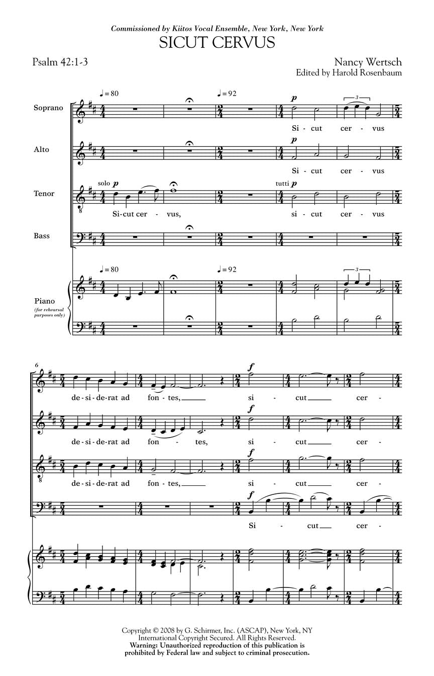 Wertsch: Sicut Cervus