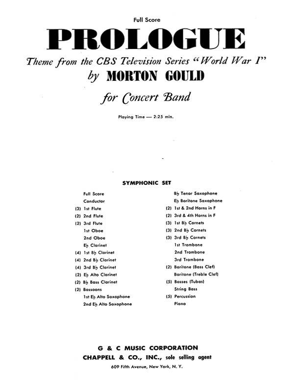 Gould: Prologue (from CBS TV Production World War I)