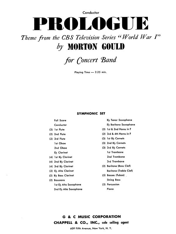 Gould: Prologue (from CBS TV Production World War I)