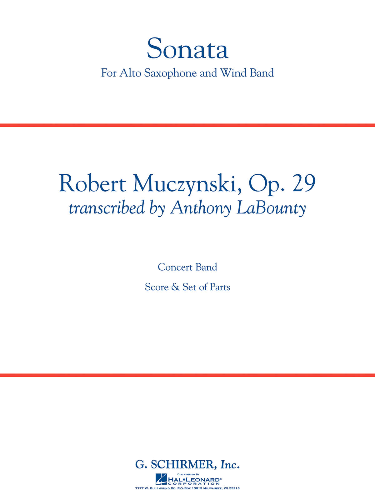 Muczynski: Sonata for Alto Saxophone, Op. 29