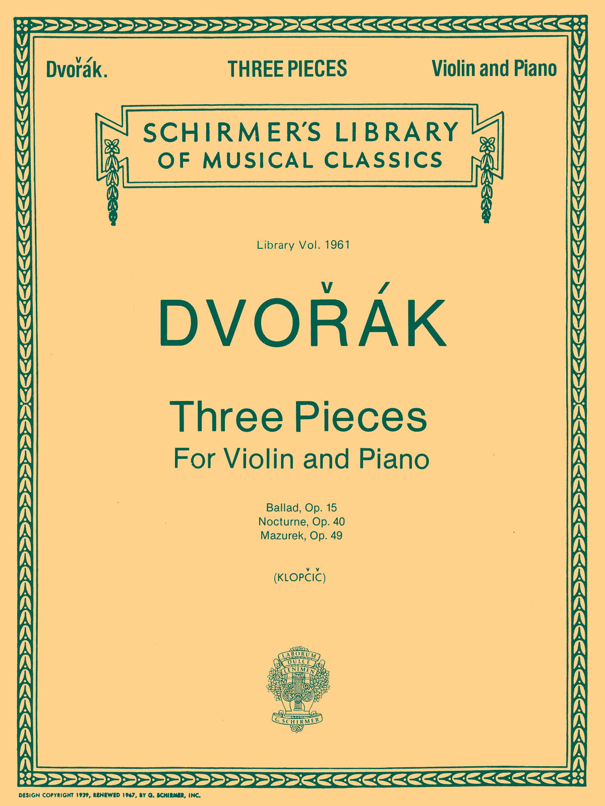 Dvorak: 3 Violin Pieces