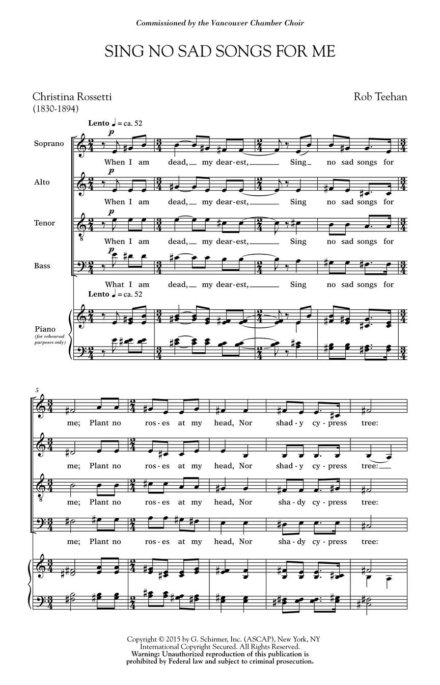 Teehan: Sing No Sad Songs for Me