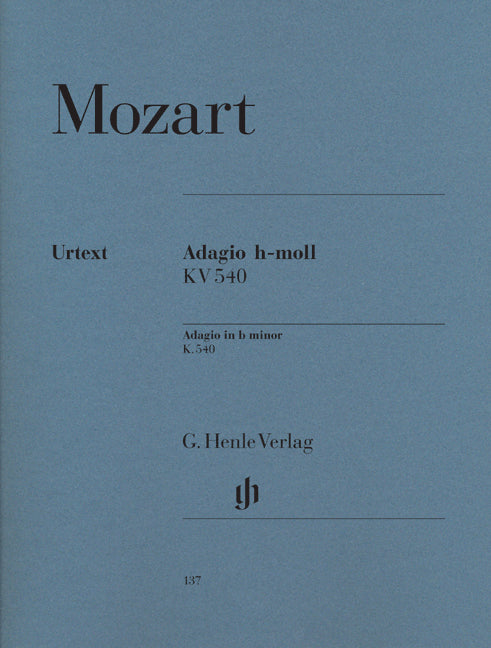 Mozart - Adagio In B Minor KV 540 (Henle Urtext Edition) - (Piano) afbeelding 2