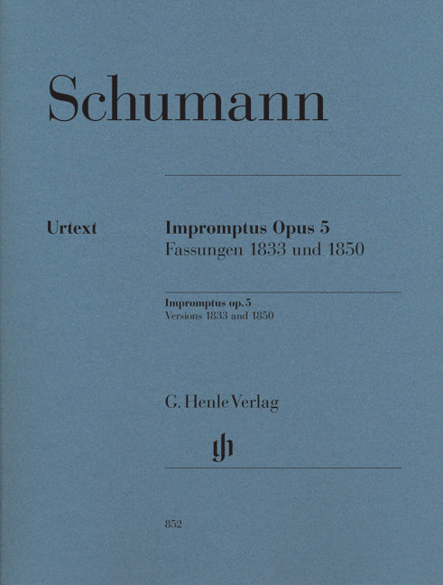 Schumann - Impromptus Opus5 - Fassungen 1833 Und 1850 - (Piano) afbeelding 2